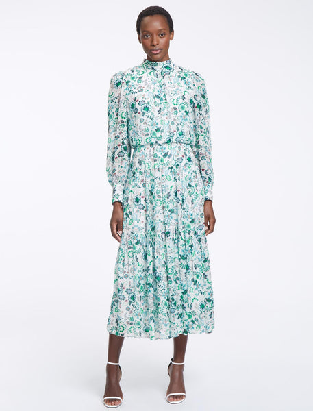 Zara green hotsell floral midi dress