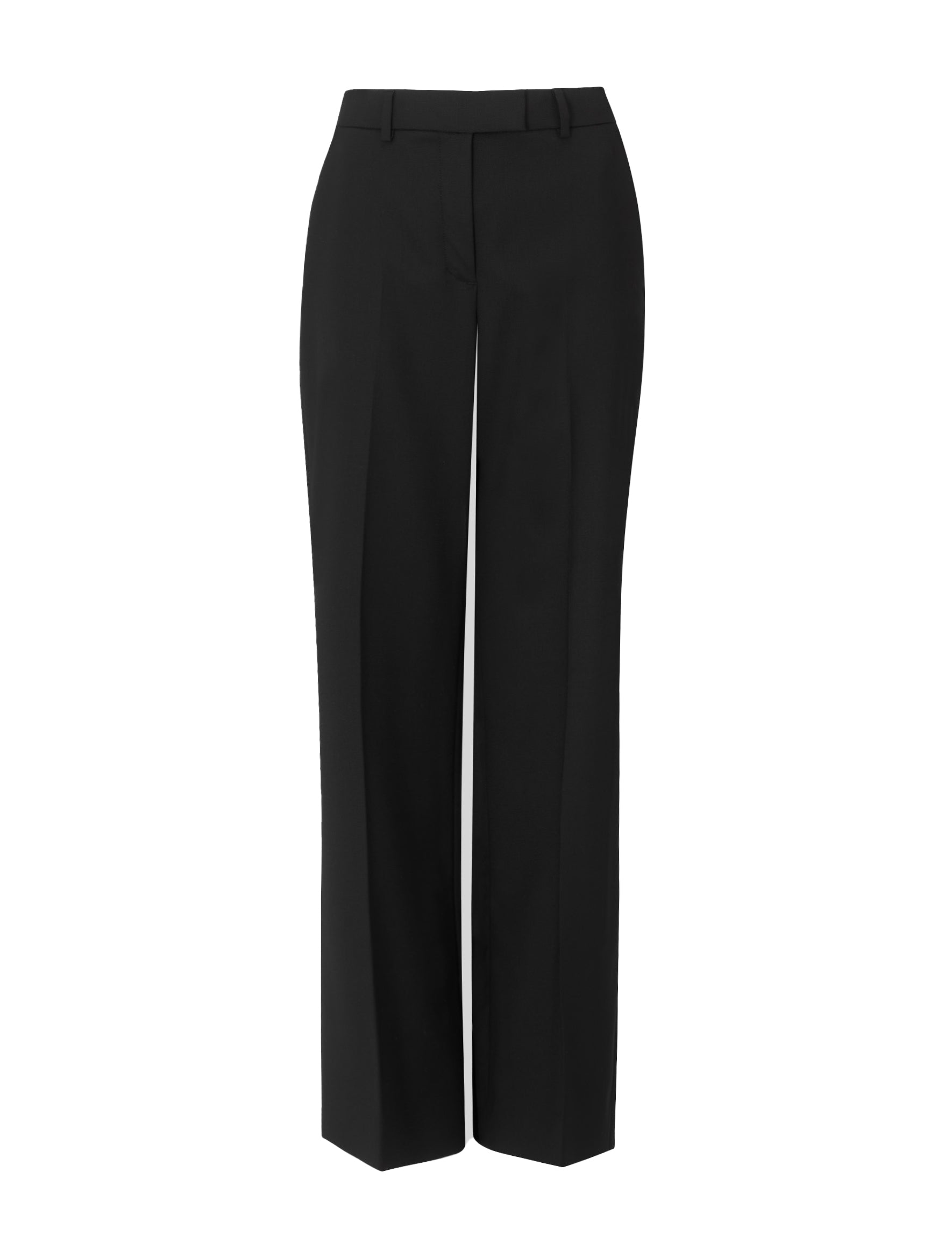 Terence Classic Wool Blend Wide Leg Trouser - Black