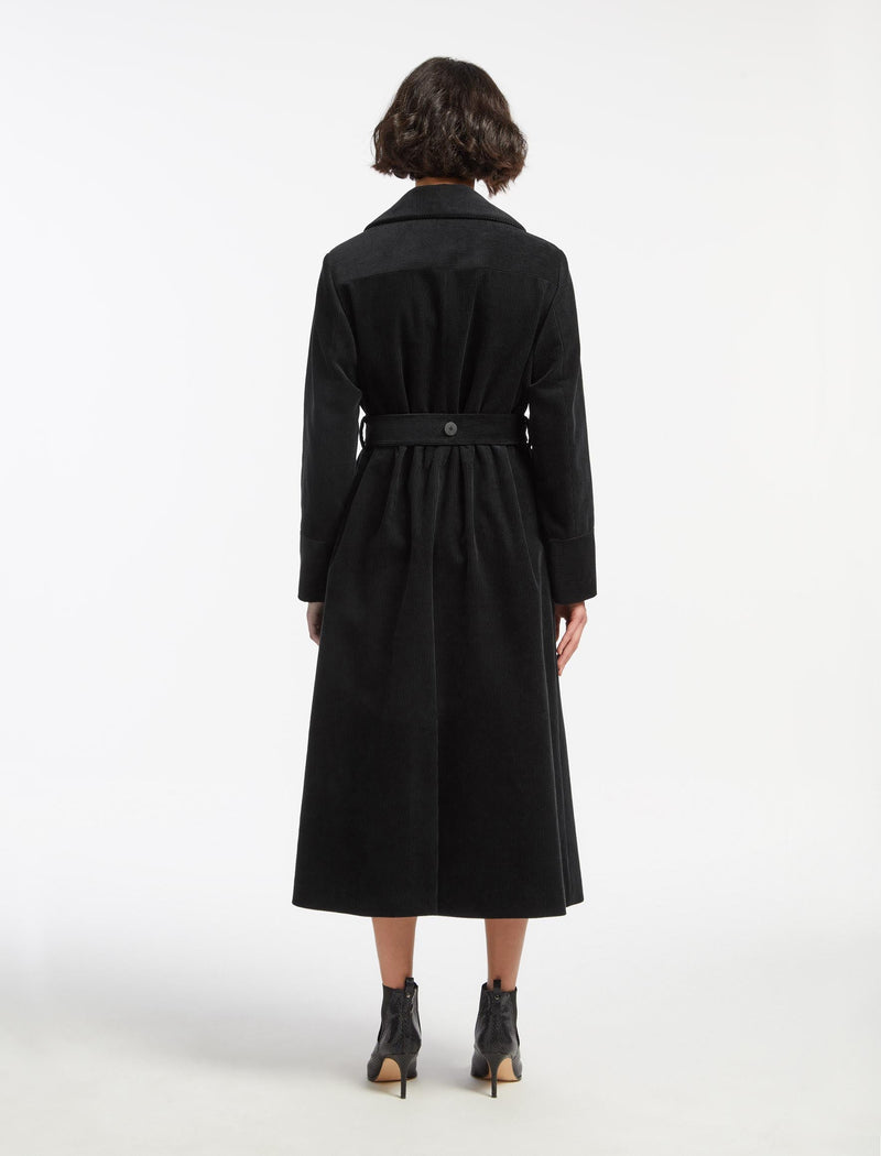 Roxanne Corduroy Coat - Black