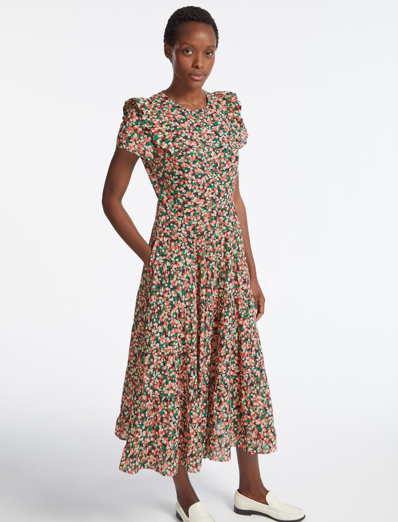 Sawyer Cotton Maxi Dress - Pink Blossom Print