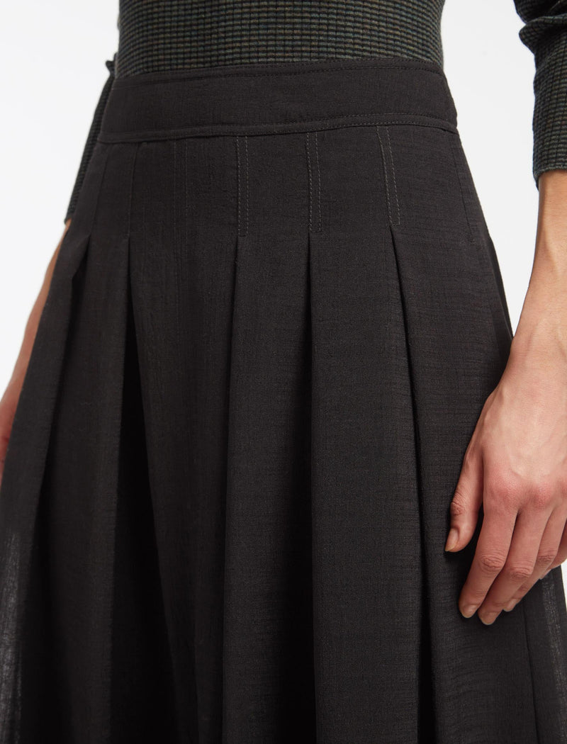 Sophia Techni Voile Maxi Skirt - Black