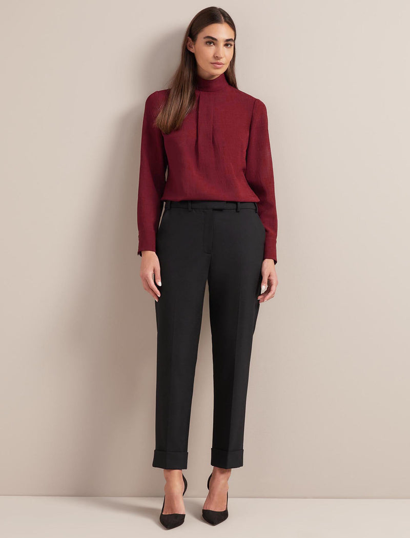 Riley Techni Voile Blouse - Dark Red