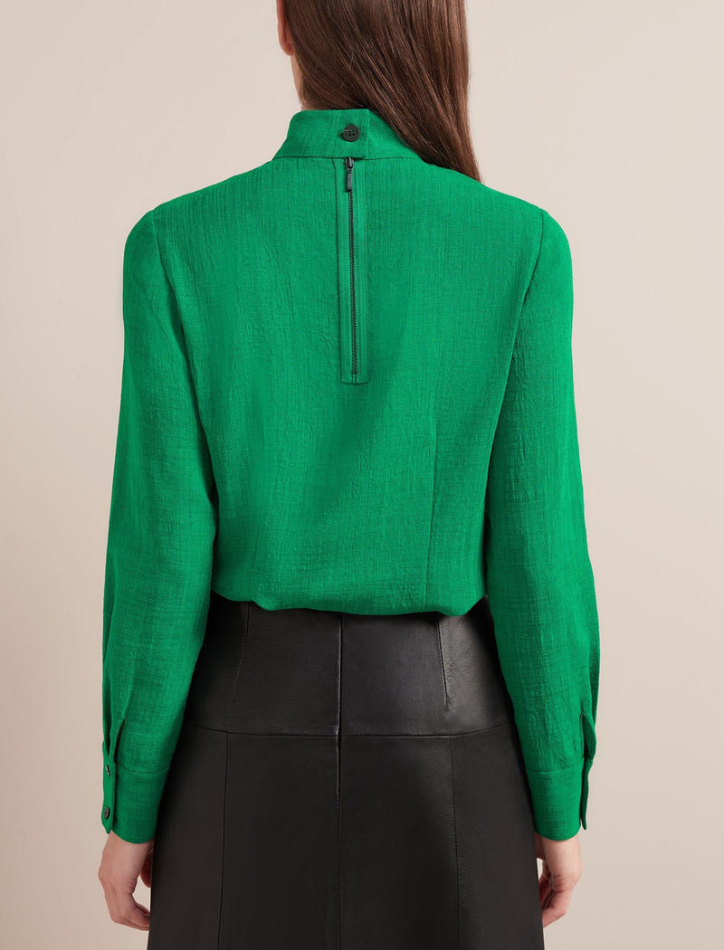 Riley Techni Voile Blouse - Emerald Green