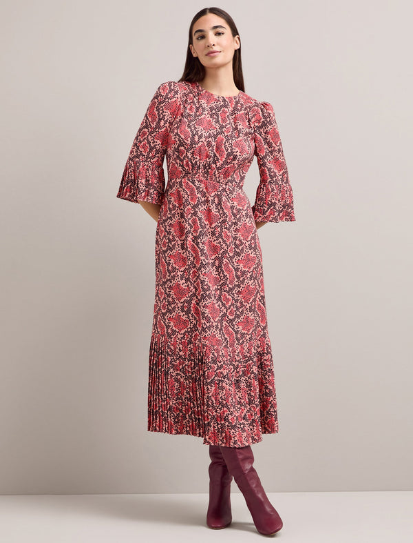 Tibi Maxi Dress - Pink Snakeskin Print