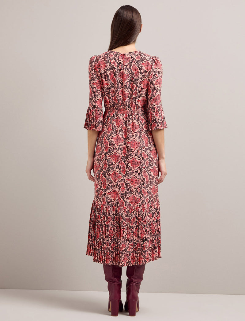 Tibi Maxi Dress - Pink Snakeskin Print