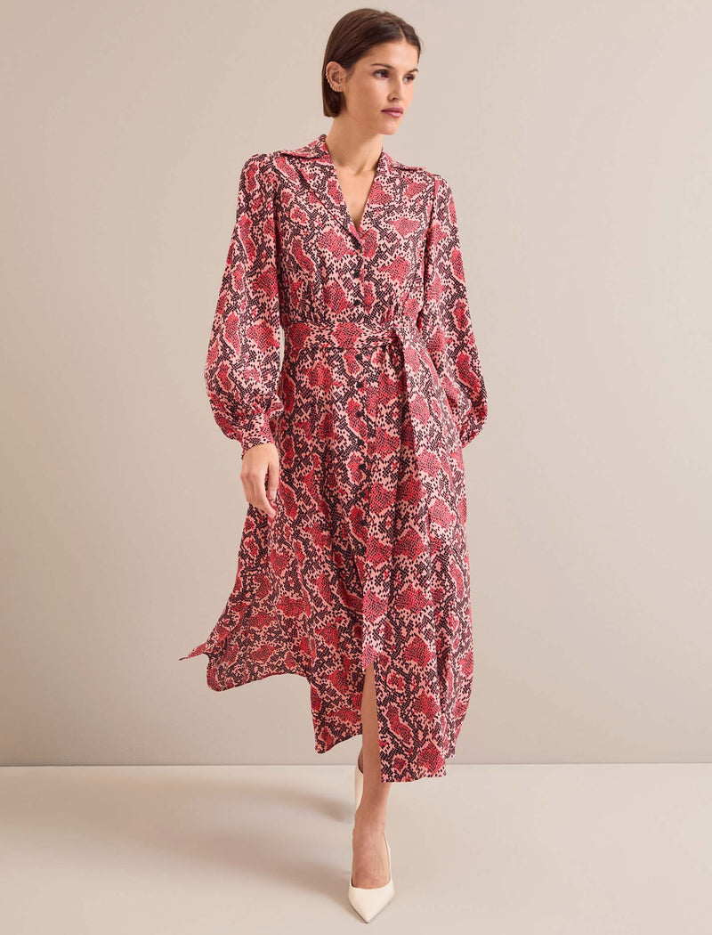Odette Maxi Dress - Pink Snakeskin Print