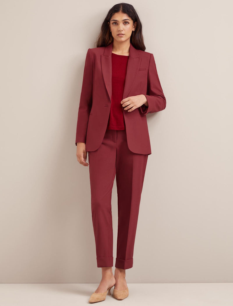 Jamie New Wool Blazer - Dark Red