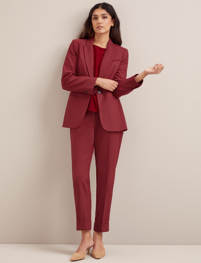 Jamie New Wool Blazer - Dark Red