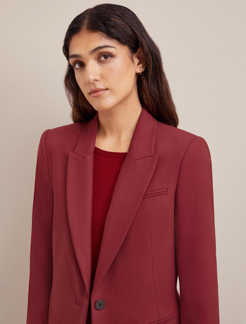 Jamie New Wool Blazer - Dark Red