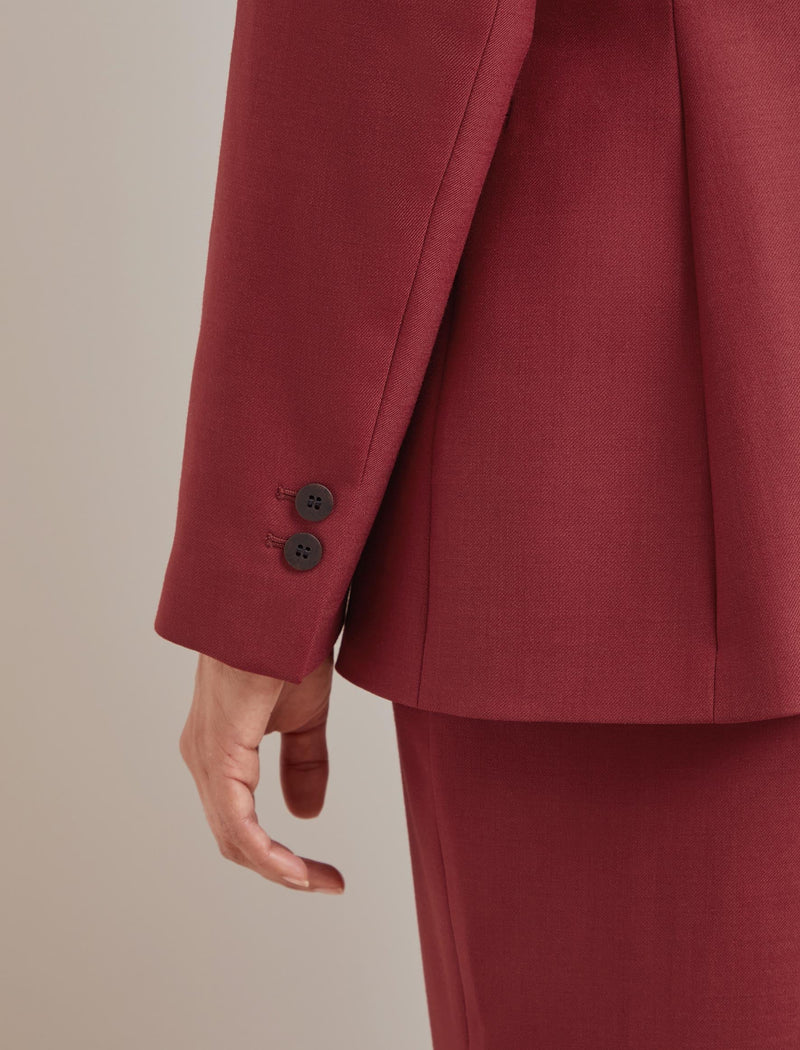 Jamie New Wool Blazer - Dark Red