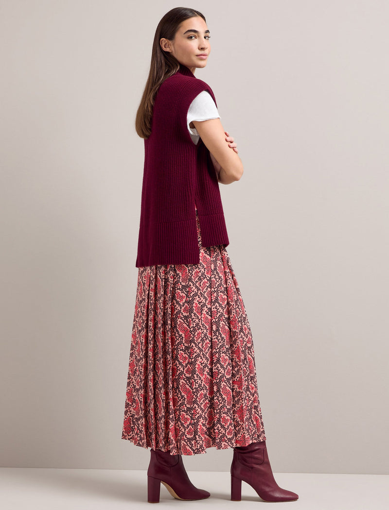 Sienna Maxi Skirt - Pink Snakeskin Print