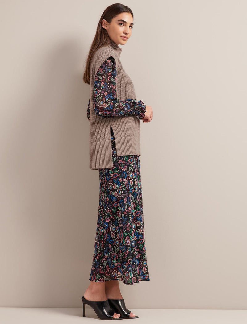 Saskia Maxi Shirt Dress - Navy Multi Large Floral Print