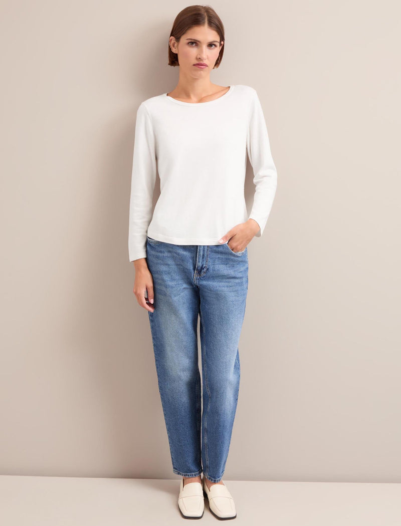 Maia Cotton Silk Blend T-Shirt - White