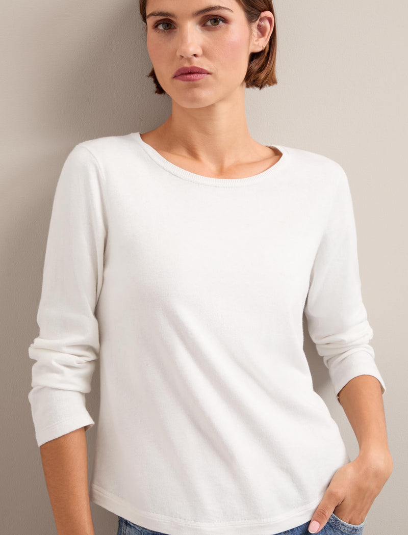 Maia Cotton Silk Blend T-Shirt - White