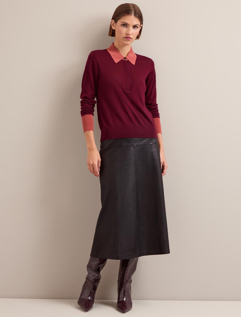 Josie Silk Blend Jumper - Burgundy Rose