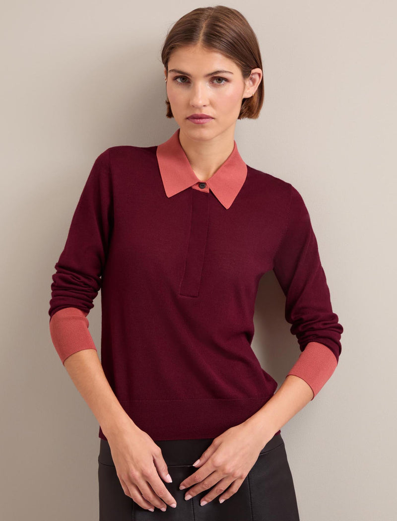 Josie Silk Blend Jumper - Burgundy Rose