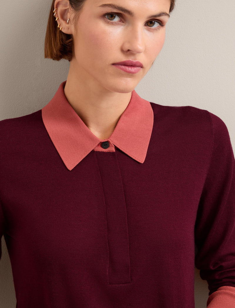 Josie Silk Blend Jumper - Burgundy Rose