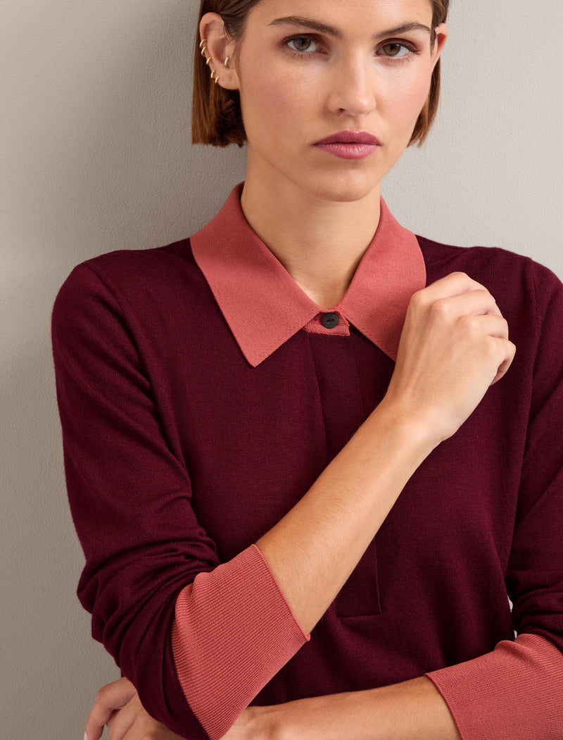 Josie Silk Blend Jumper - Burgundy Rose