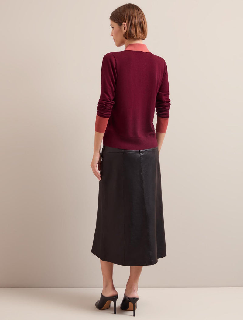 Josie Silk Blend Jumper - Burgundy Rose