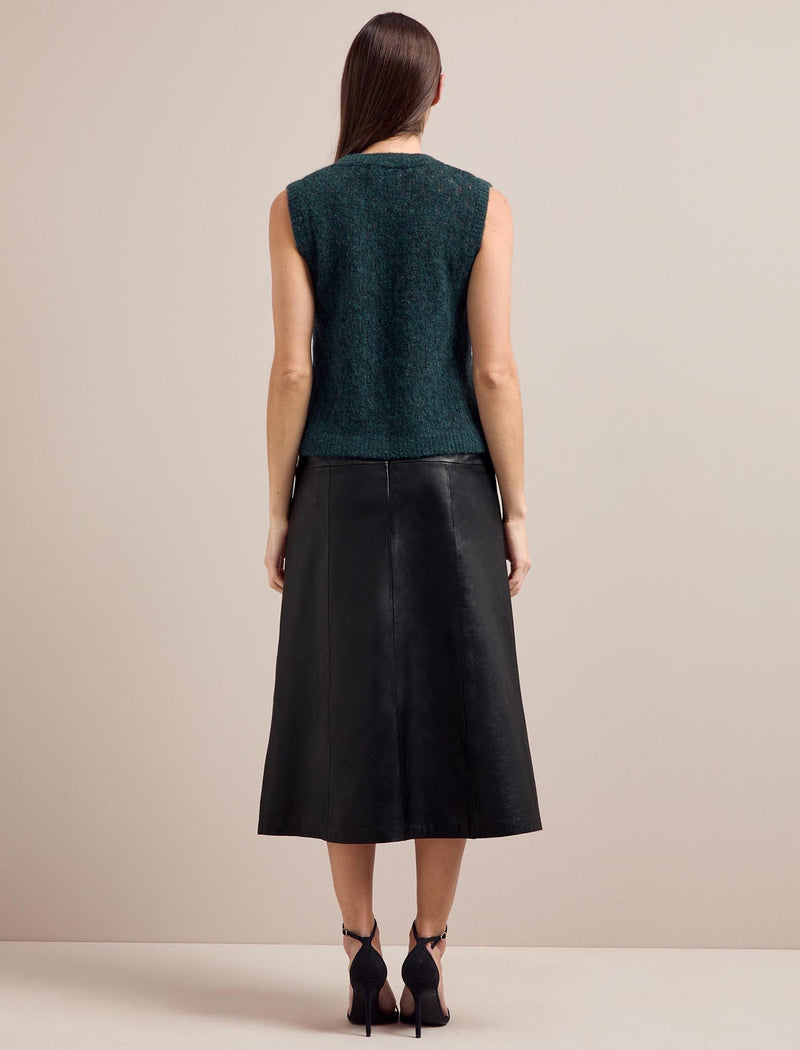 Jeanette Alpaca Sleeveless Jumper - Dark Green