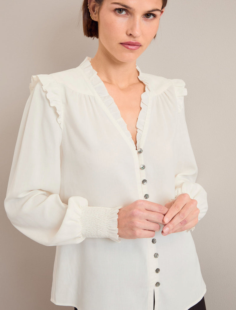 Stella Silk Shirt - Cream