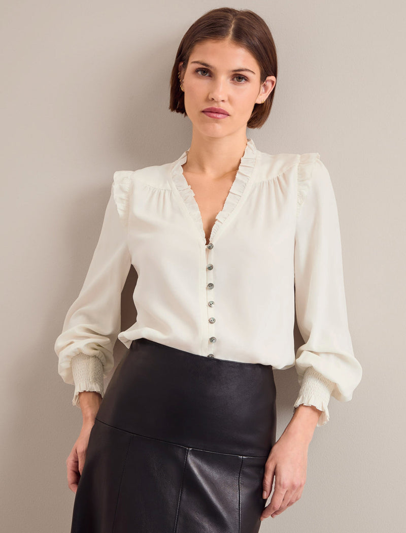 Stella Silk Shirt - Cream