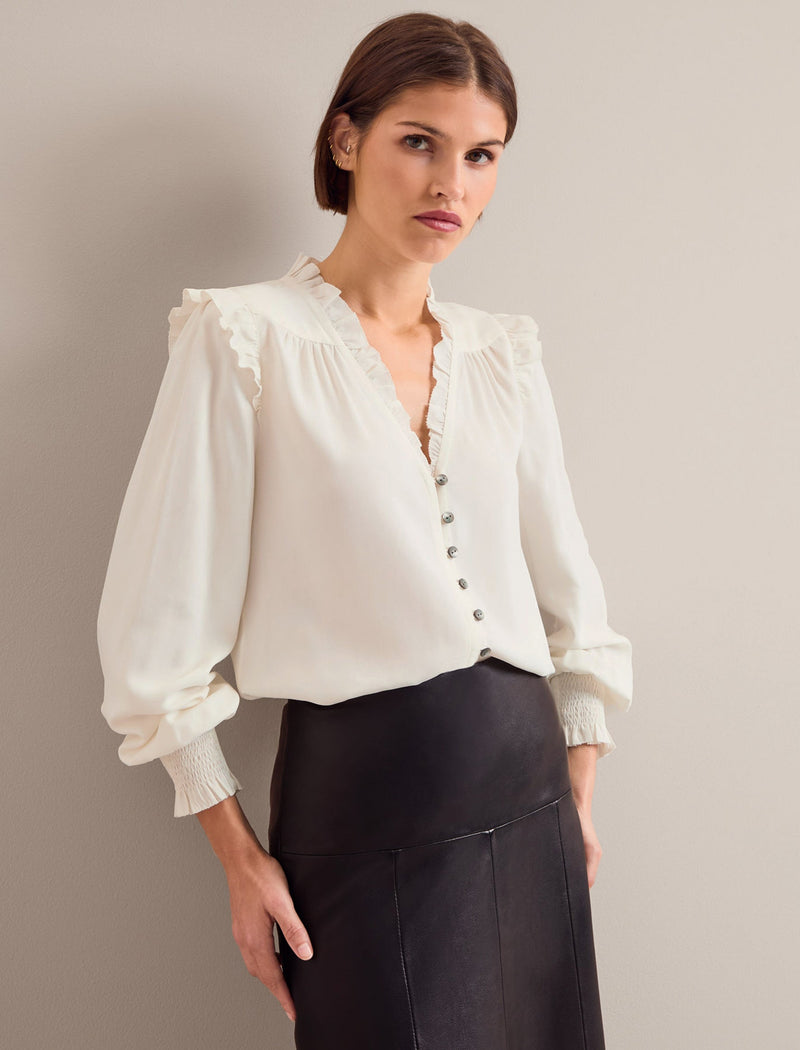 Stella Silk Shirt - Cream