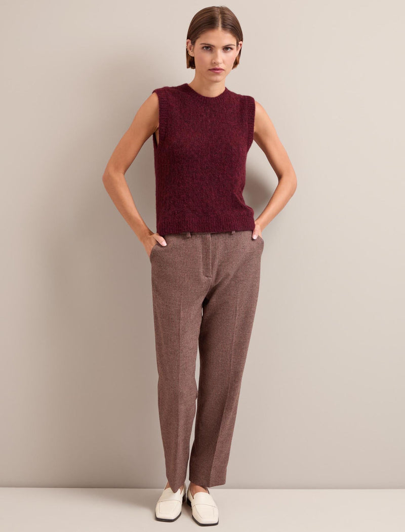 Jeanette Alpaca Sleeveless Jumper - Burgundy