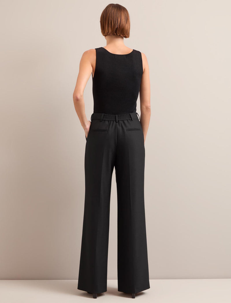 Terence New Wool Wide Leg Trouser - Black