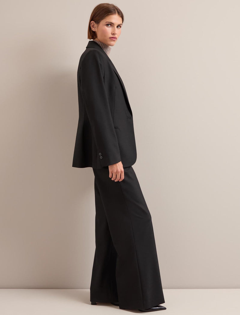 Terence New Wool Wide Leg Trouser - Black