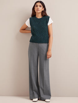 Terence New Wool Wide Leg Trouser - Mid Grey