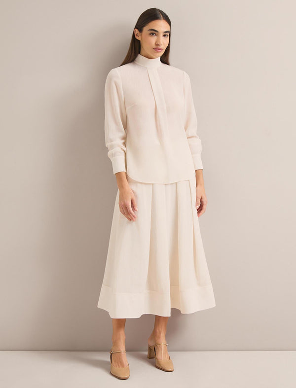 Riley Techni Voile Blouse - Cream