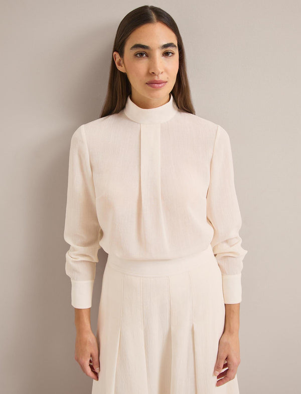 Riley Techni Voile Blouse - Cream