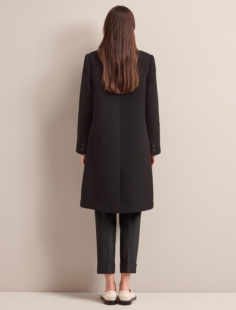 Logan Bouclé Tweed Coat - Black