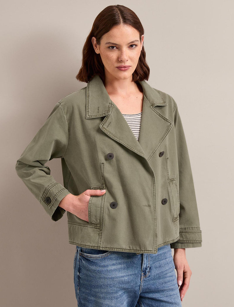 Rory Cotton Twill Jacket - Khaki