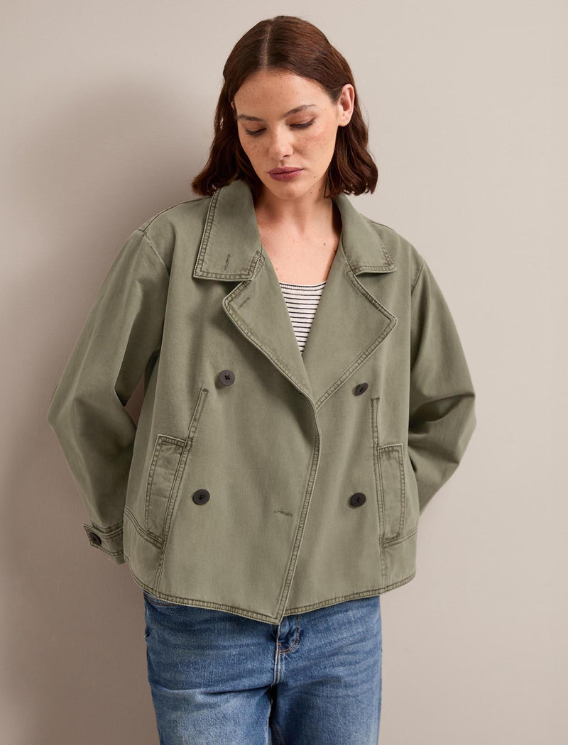 Rory Cotton Twill Jacket - Khaki
