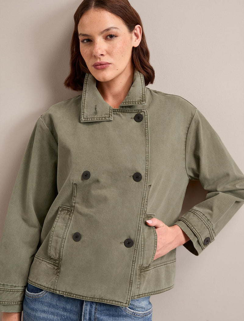 Rory Cotton Twill Jacket - Khaki