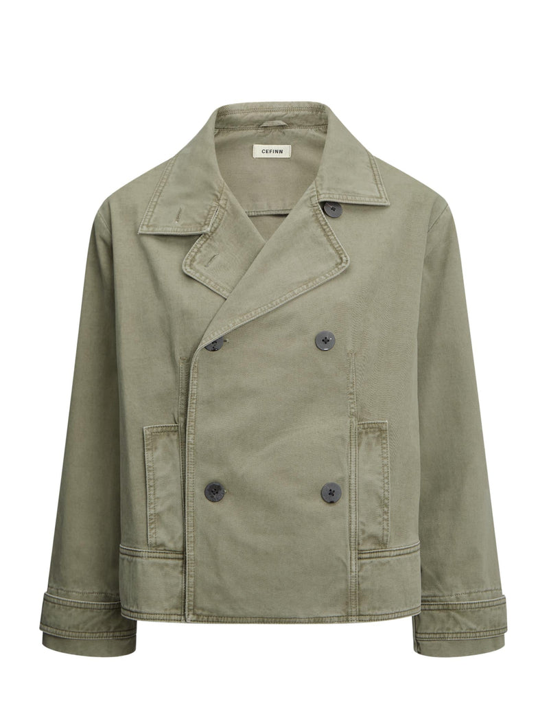 Rory Cotton Twill Jacket - Khaki