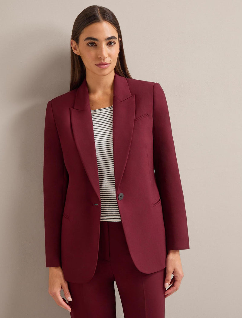 Jamie New Wool Blazer - Burgundy