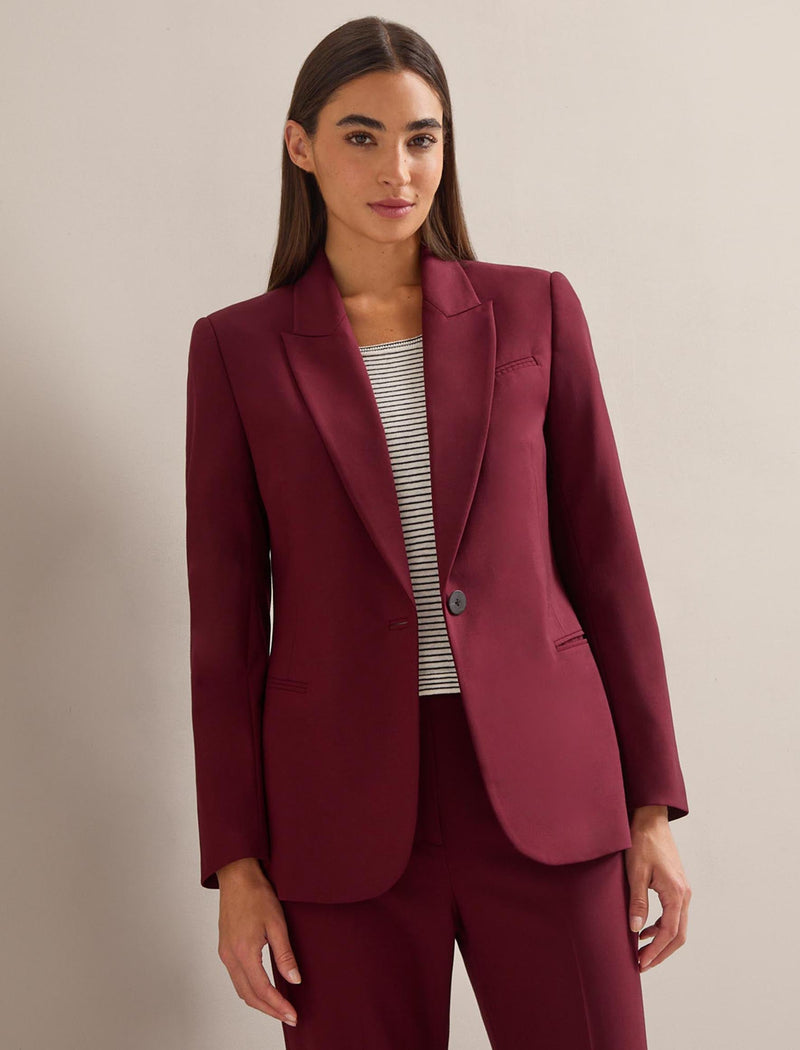 Jamie New Wool Blazer - Burgundy