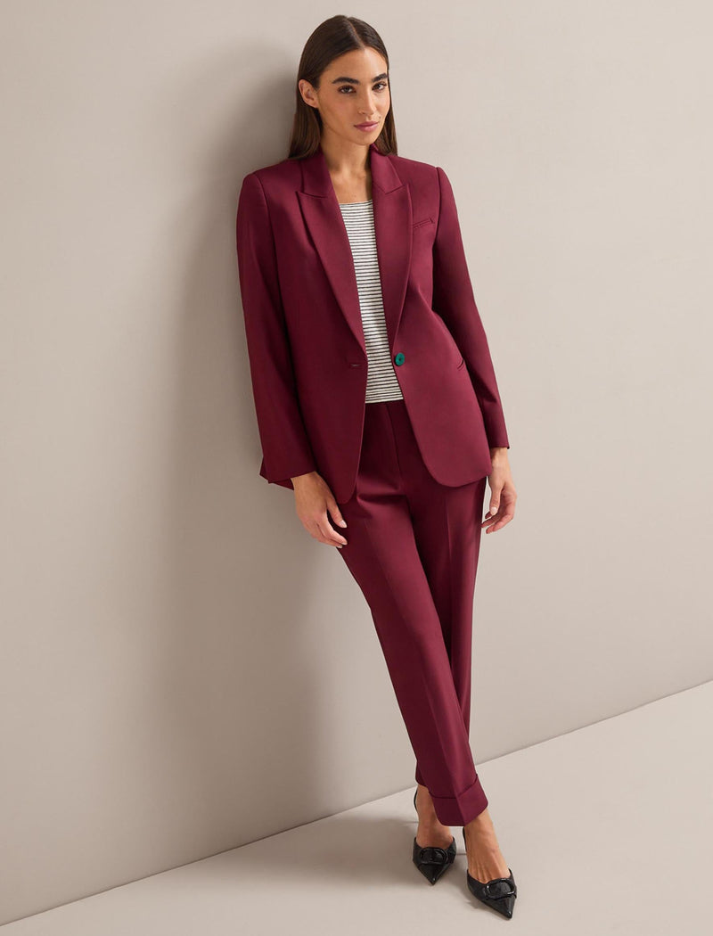 Jamie New Wool Blazer - Burgundy