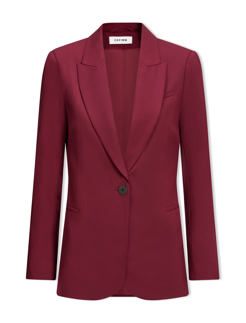 Jamie New Wool Blazer - Burgundy
