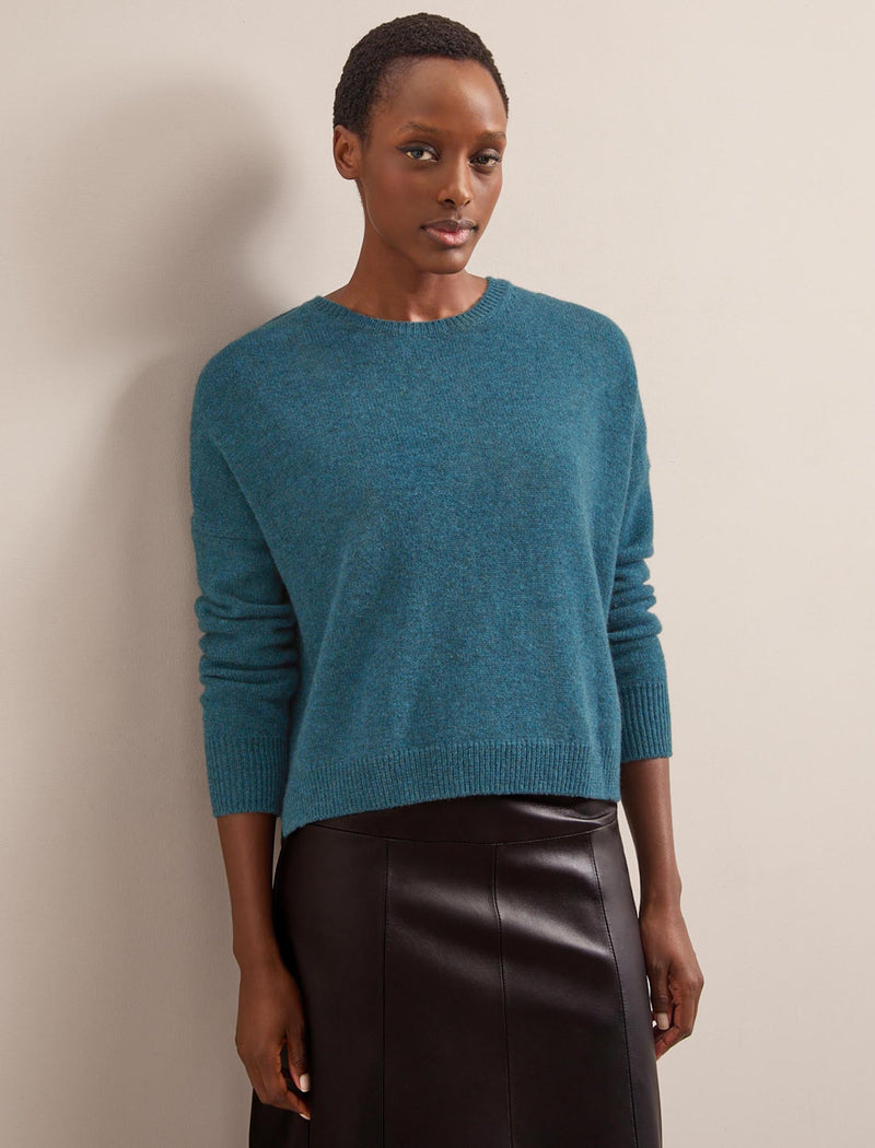 Lainey Cashmere Jumper - Petrol Blue