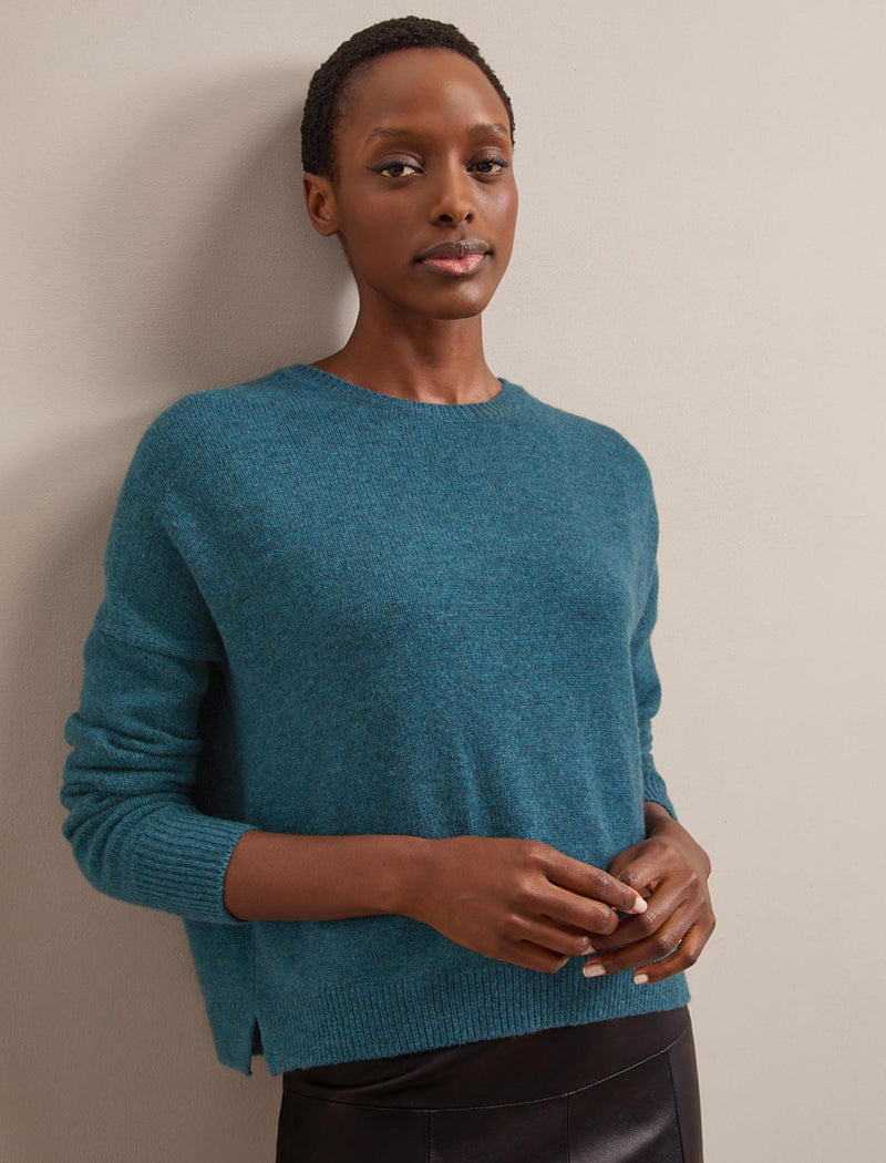 Lainey Cashmere Jumper - Petrol Blue