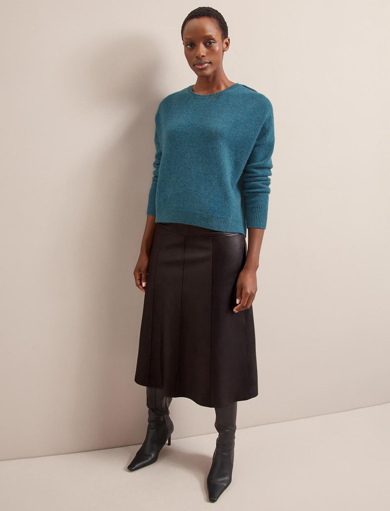 Lainey Cashmere Jumper - Petrol Blue