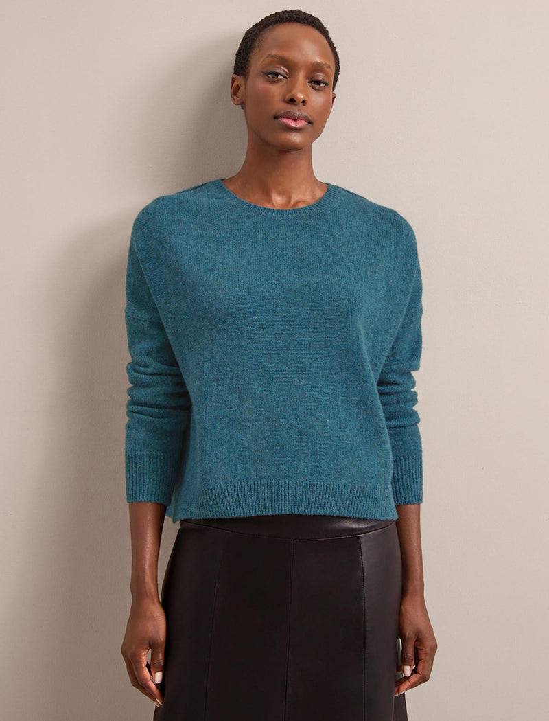 Lainey Cashmere Jumper - Petrol Blue
