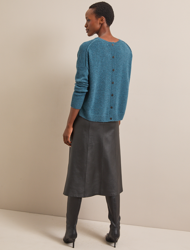 Lainey Cashmere Jumper - Petrol Blue