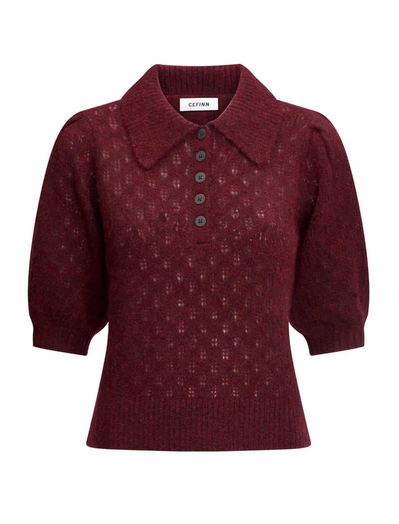 Jolie Alpaca Blend Jumper - Burgundy