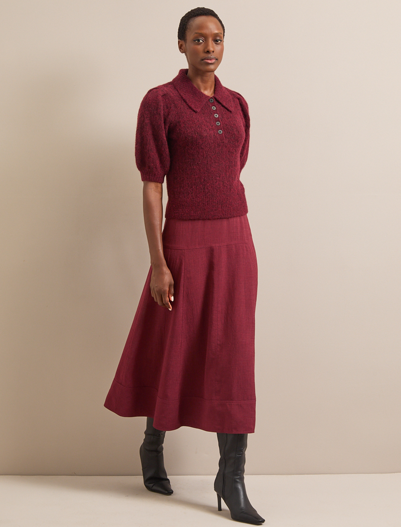 Jolie Alpaca Blend Jumper - Burgundy