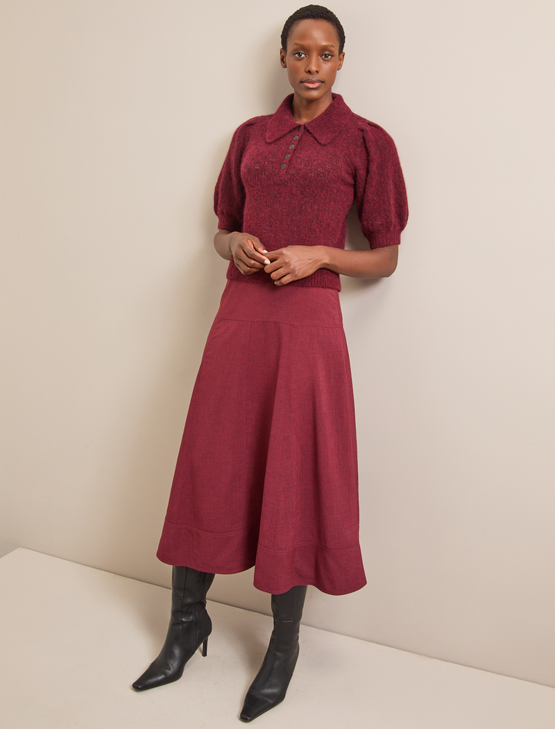 Jolie Alpaca Blend Jumper - Burgundy